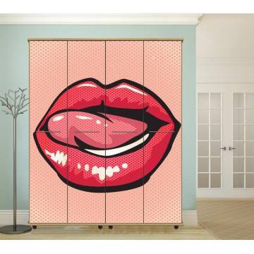 Closet sticker Lips popart