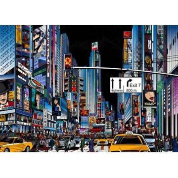 New york vector art 2 αυτοκόλλητο ντουλάπας Αυτοκόλλητο ύφασμα (Frameless Phototex), minimal στυλ 2