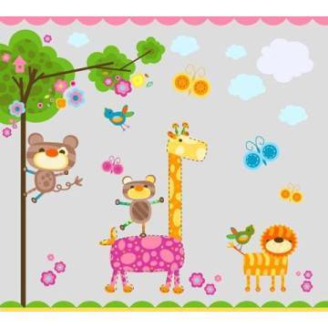 Closet sticker My cute friends Self adhesive fabric (Frameless Phototex), minimal style 2