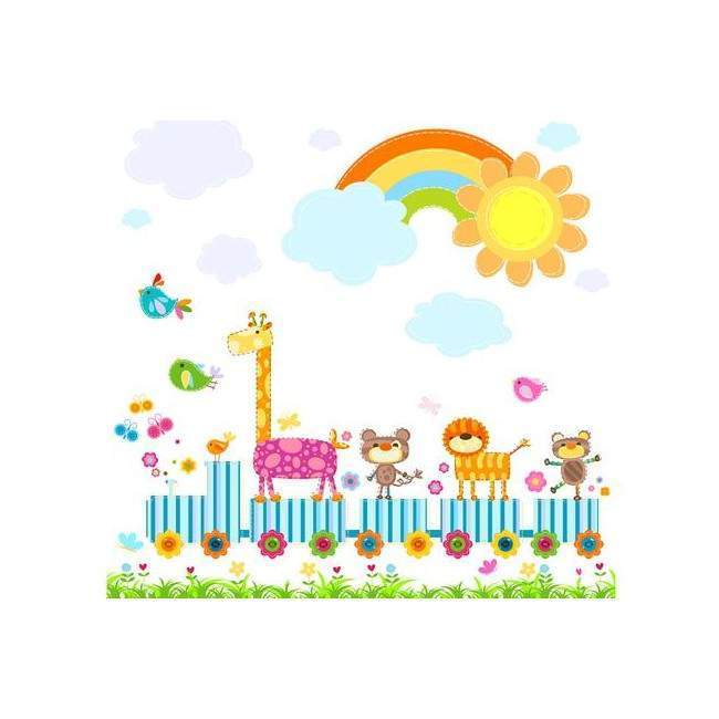 Closet sticker Zoo train