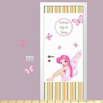 Door sticker Fairies only, for kids