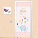 Door sticker Vintage pink, for kids