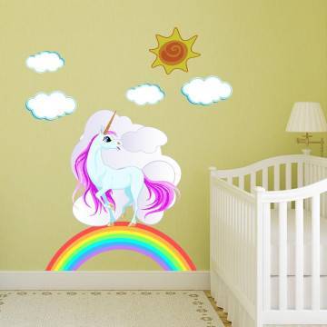 Kids wall stickers Unicorn with Rainbow