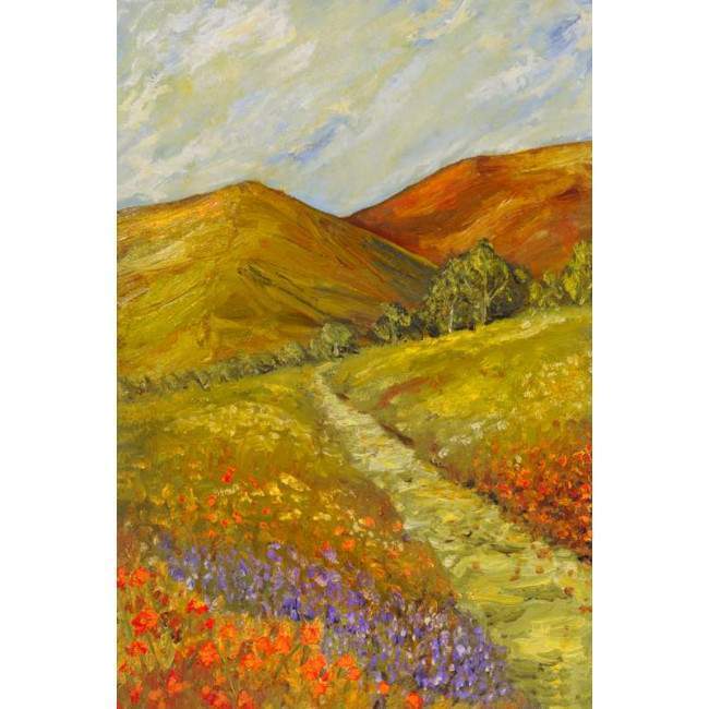 Τοπίο στην εξοχή,oil painting,αυτοκόλλητο πόρτας