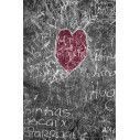 Heart chalkboard,αυτοκόλλητο πόρτας