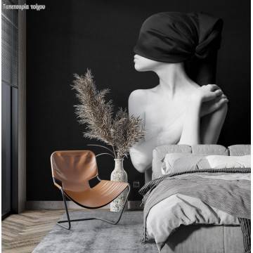 Wallpaper Woman with a scarf in the eyes 2