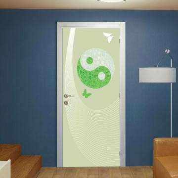 Αυτοκόλλητο πόρτας YinYang green harmony
