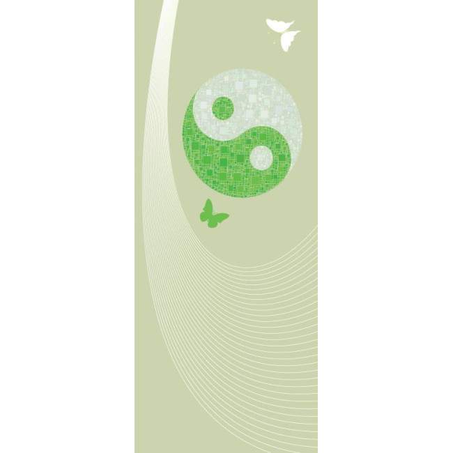 Door sticker YinYang green harmony