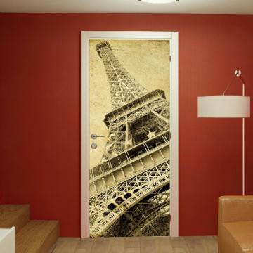 Door sticker Eiffel tower vintage