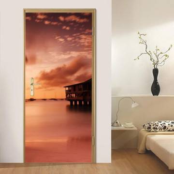 Door sticker Exotic sunset