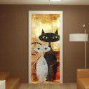 Αυτοκόλλητο πόρτας The cats