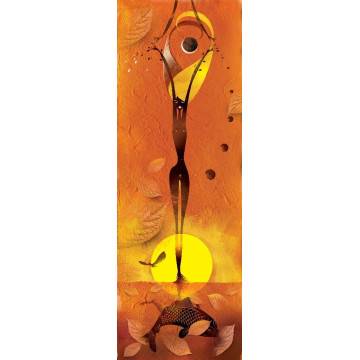 Door sticker Abstract girl orange 2