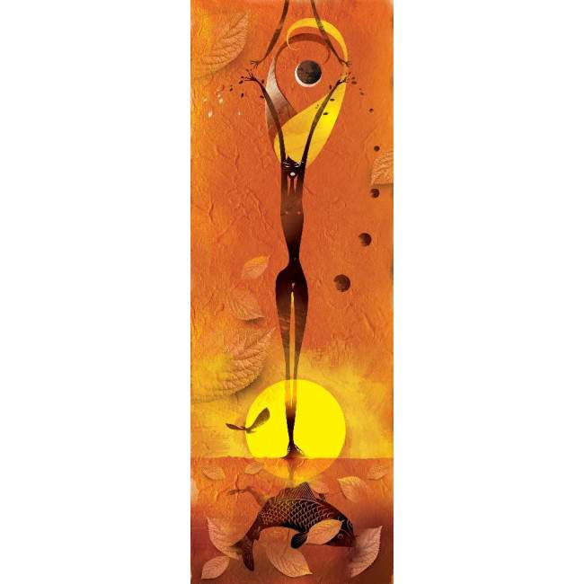 Door sticker Abstract girl orange