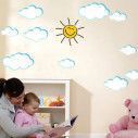 Kids wall stickers Clouds and smiley sun