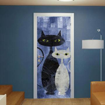 Αυτοκόλλητο πόρτας The cats blue