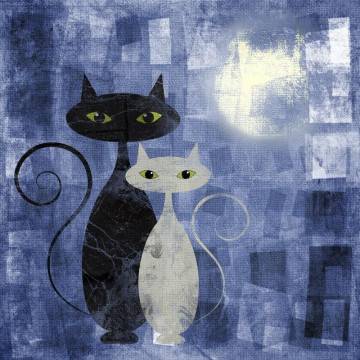 Αυτοκόλλητο πόρτας The cats blue 2