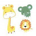 Wall sticker border Safari animals (pale green)