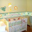 Wall sticker border Safari animals (pale green)