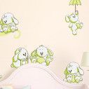Kids wall stickers Rabbits everywhere apple green