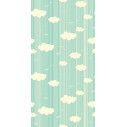 Door sticker Clouds and Birds pale green