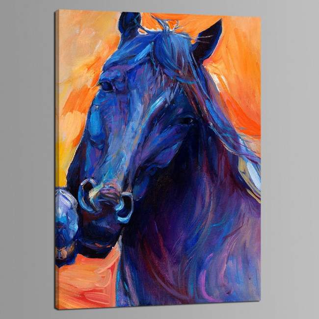 Horse (art2), πίνακας σε καμβά, κοντινό