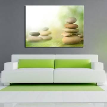 Canvas print Stone piles green