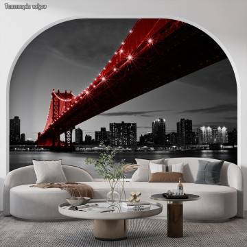 Wallpaper Red Manhattan bridge