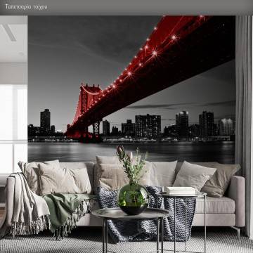 Ταπετσαρία τοίχου Red Manhattan bridge 2