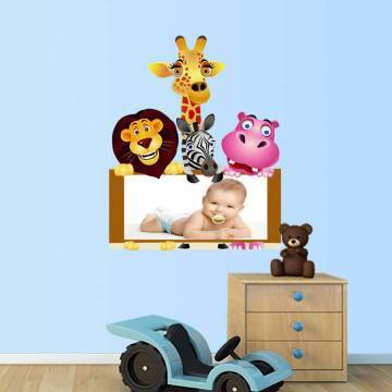 Kids wall stickers Jungle friends with space for photo