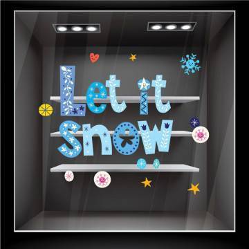 Let it snow αυτοκόλλητα βιτρίνας ,τοίχου