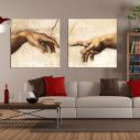 Canvas print The creation of Adam, Michelangelo, two panels panoramic