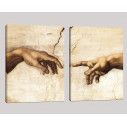 Canvas print The creation of Adam, Michelangelo, two panels panoramic, side