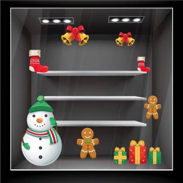 Χριστουγεννιάτικο σετ στολισμού 1αυτοκόλλητα βιτρίνας ,τοίχου