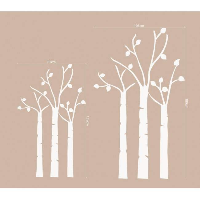 Αυτοκόλλητο τοίχου, λευκά δέντρα, Simple trees