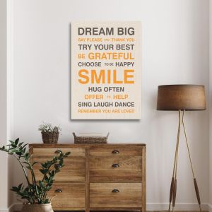 Canvas print Dream Big house rules Framed canvas View 1 2
