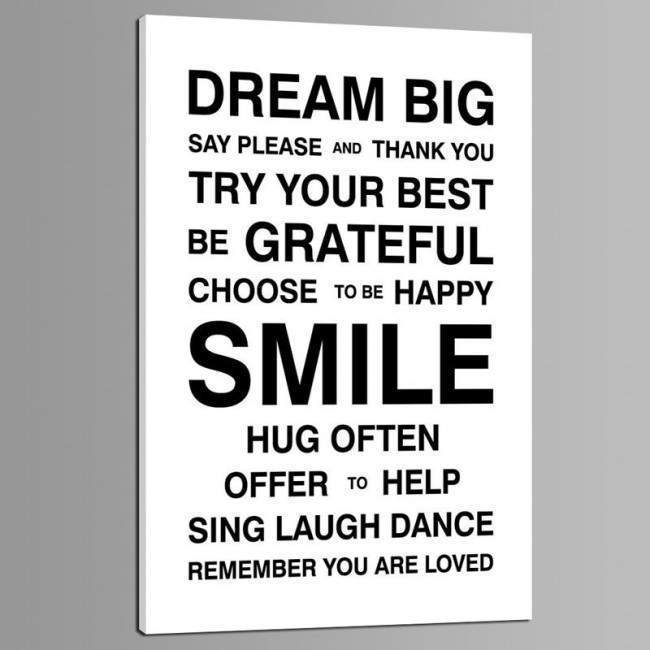 Dream Big (house rules), πίνακας σε καμβά, κοντινό