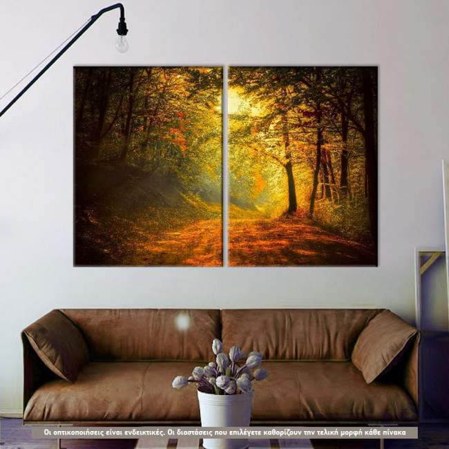 Πίνακας σε καμβά Forest memories, δίπτυχος