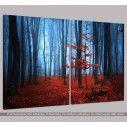 Canvas print Autumnal foggy forest I, two panels, side
