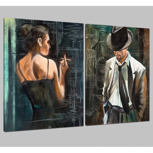 Canvas print Maybe, two panels, side
