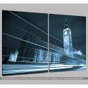 Canvas print Big Ben behind light beams, two panels, side