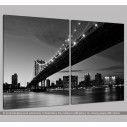 Canvas print Manhattan bridge grayscale, two panels, side