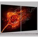 Canvas print Rose on fire, two panels, side