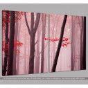 Canvas print Foggy autumn day into the forest, two panels, side