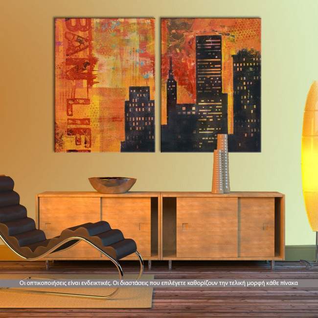 Canvas print Urban life, two panels