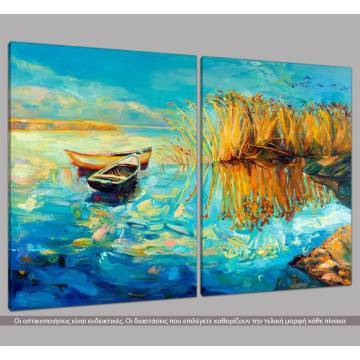 Canvas print Lake memories, two panels 2