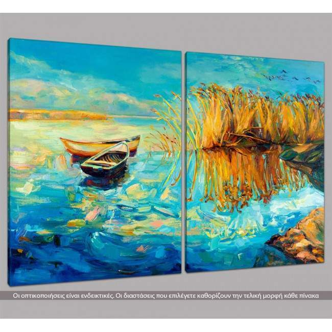 Canvas print Lake memories, two panels, side