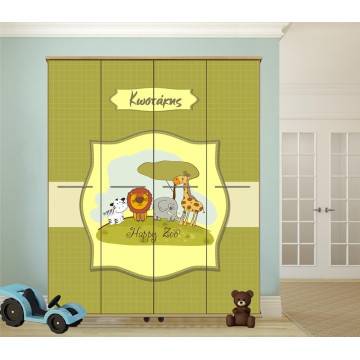 Closet sticker Happy zoo