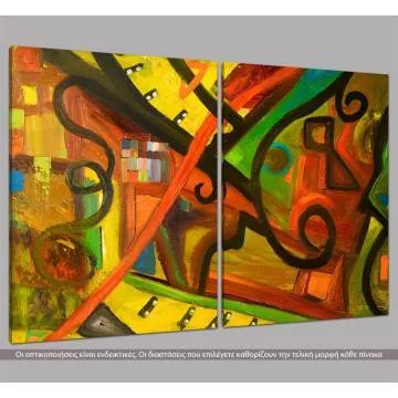 Πίνακας σε καμβά Abstract painting I, δίπτυχος 2