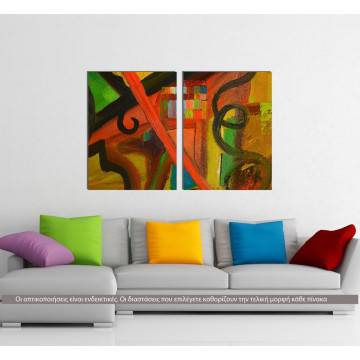 Canvas print Abstract painting IV, two panels