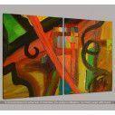 Canvas print Abstract painting IV, two panels, side